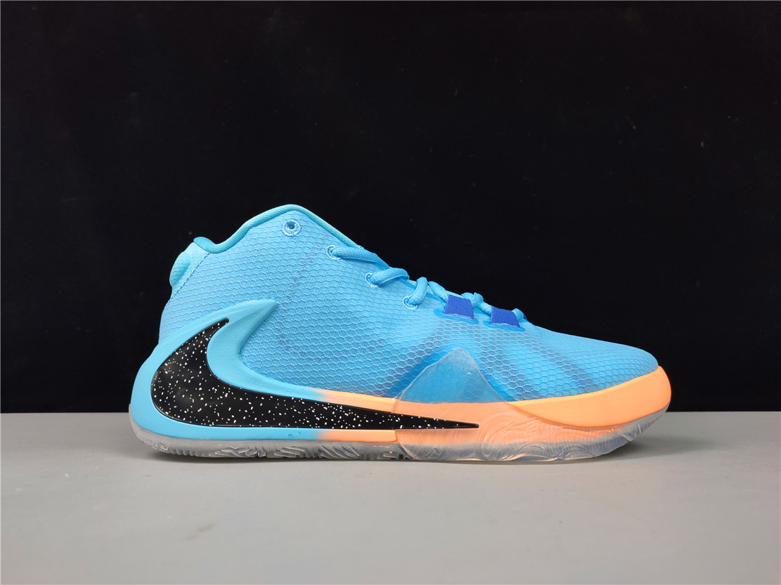 Men Nike Zoom Freak 1 Blue Black Orange Shoes - Click Image to Close